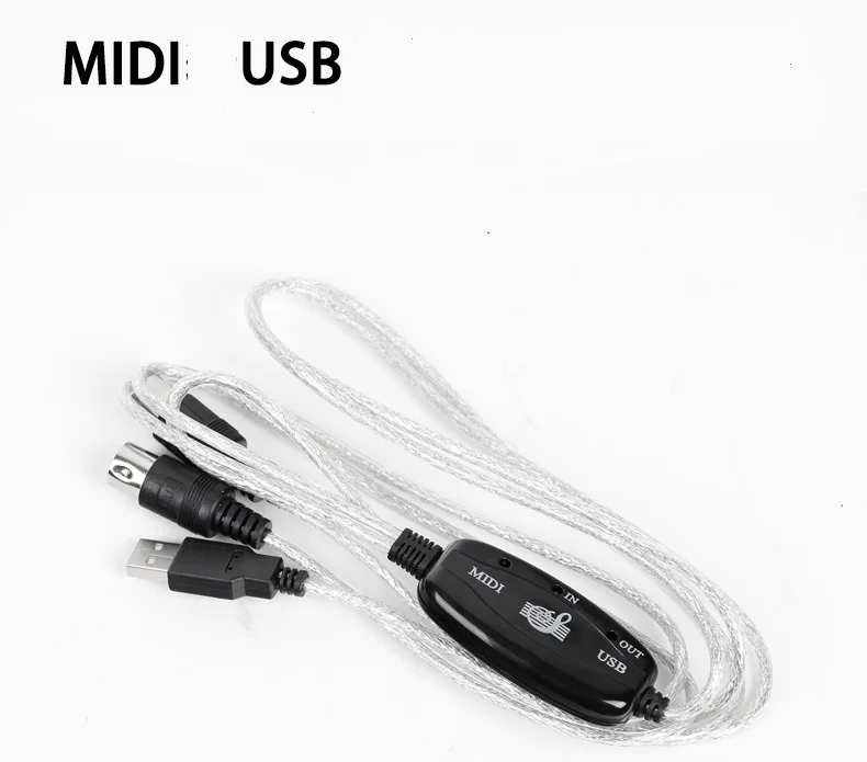 USB MIDI кабель для прослушивания музыки midi-usb электронное пианино midi line производительность профессионального класса - Цвет: Черный