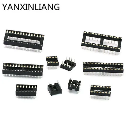 10PCS Round Hole IC socket Connector DIP 16 pin Sockets DIP16 pins photo