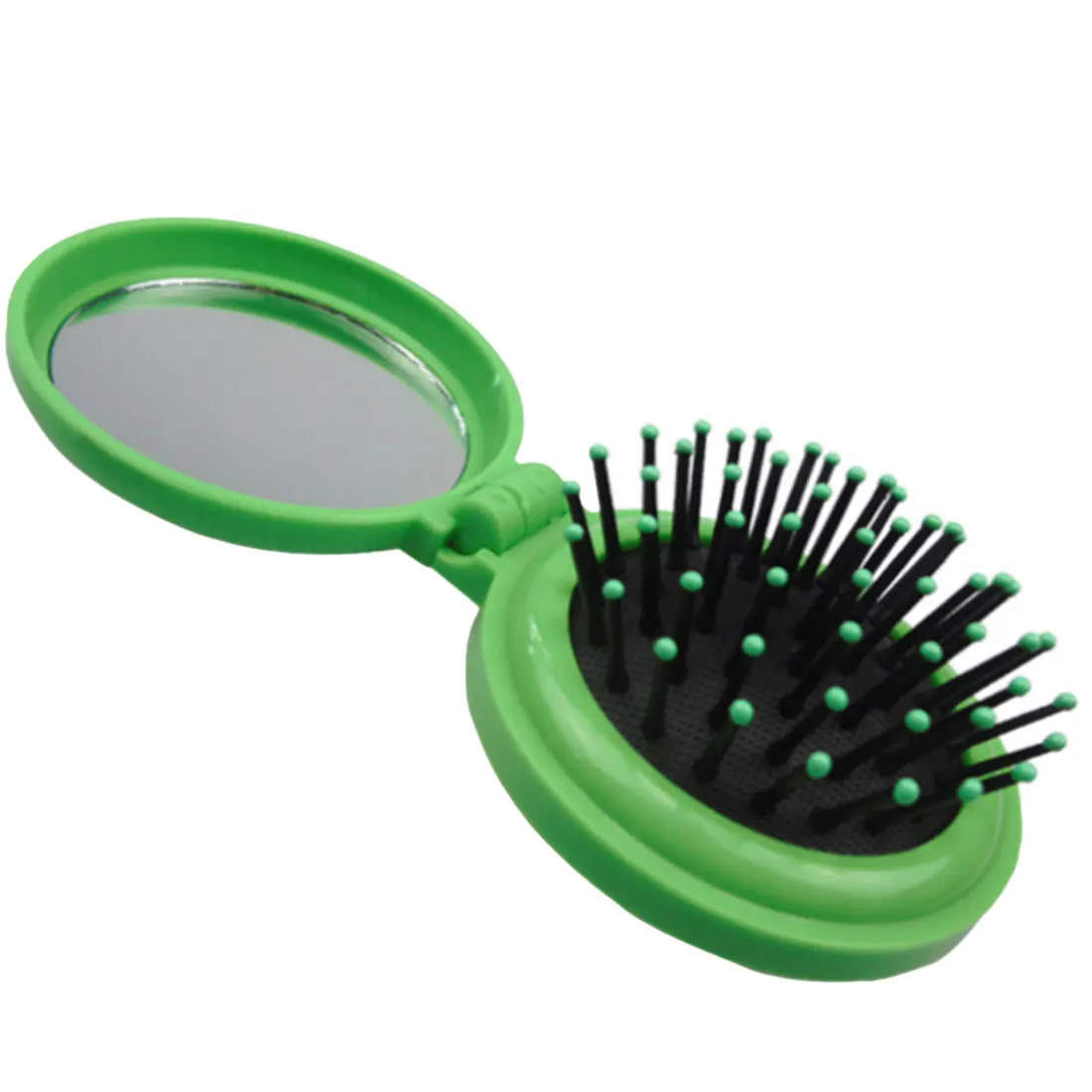 Портативный складной Подушка безопасности массаж Пластик гребень с зеркалом Расчесывание Волос для прогулки вести зеркало для макияжа