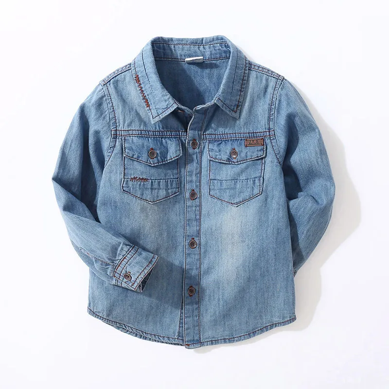Toddler Boys Denim Shirts Kids Clothes Autumn 2018 Casual Children Turn