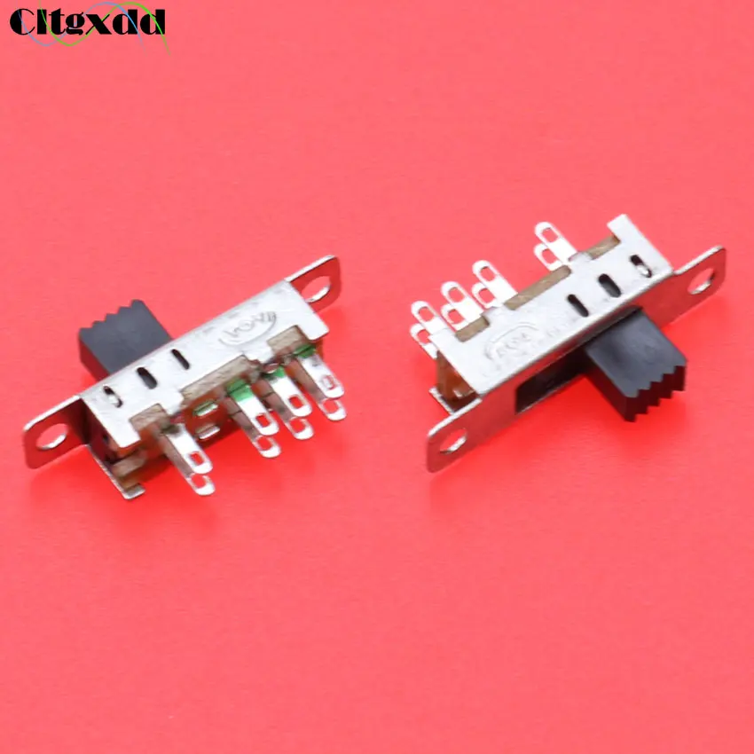 

Cltgxdd 1pcs SS23E04G5 Toggle Switch Double 8 Pins 3 Files With Screw Ears 2P3T DP3T Handle High 5MM Small Slide Switch