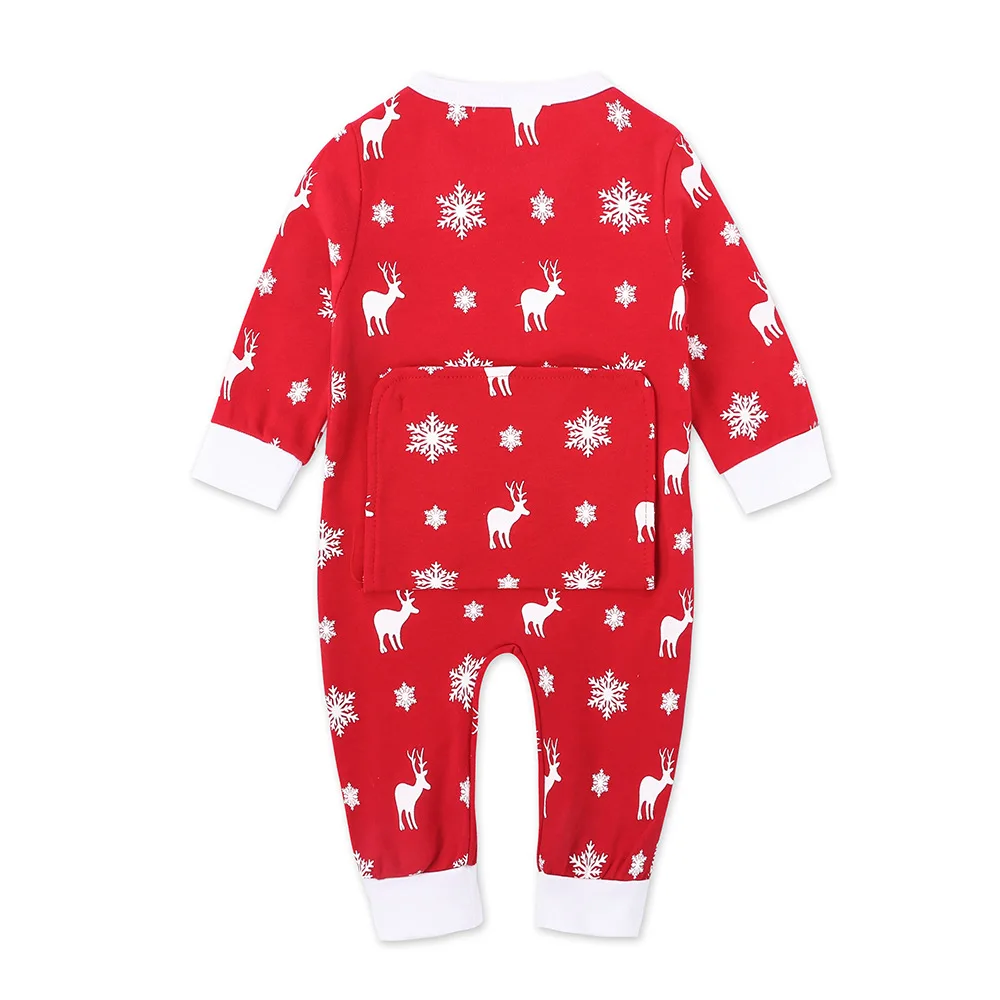 Рождественские костюмы; Одежда для новорожденных; Комбинезоны для маленьких мальчиков; пижамы из хлопка; Комбинезоны для маленьких девочек со снежинками и оленями; топы