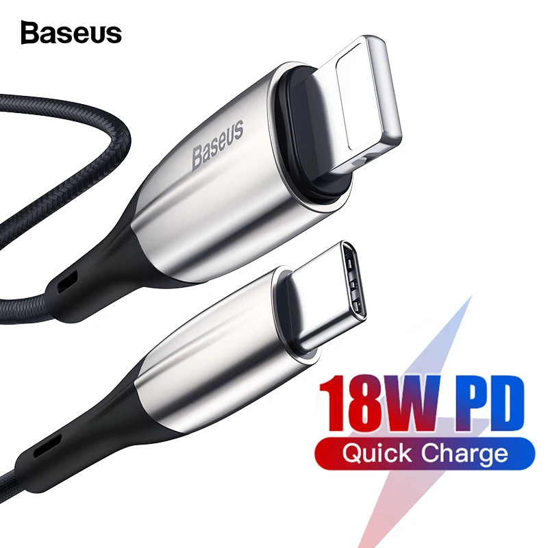 

Baseus USB Type C to USB Cable For iPhone 11 Pro Max 18W PD Fast Charging Charger Type-c USB C Cable For iPhone X XS 8 Data Cord