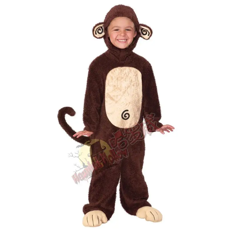 2017 New Toddler Kids Boys Halloween Lovely Little Monkey jumpsuit Cosplay clothing Party Monkey