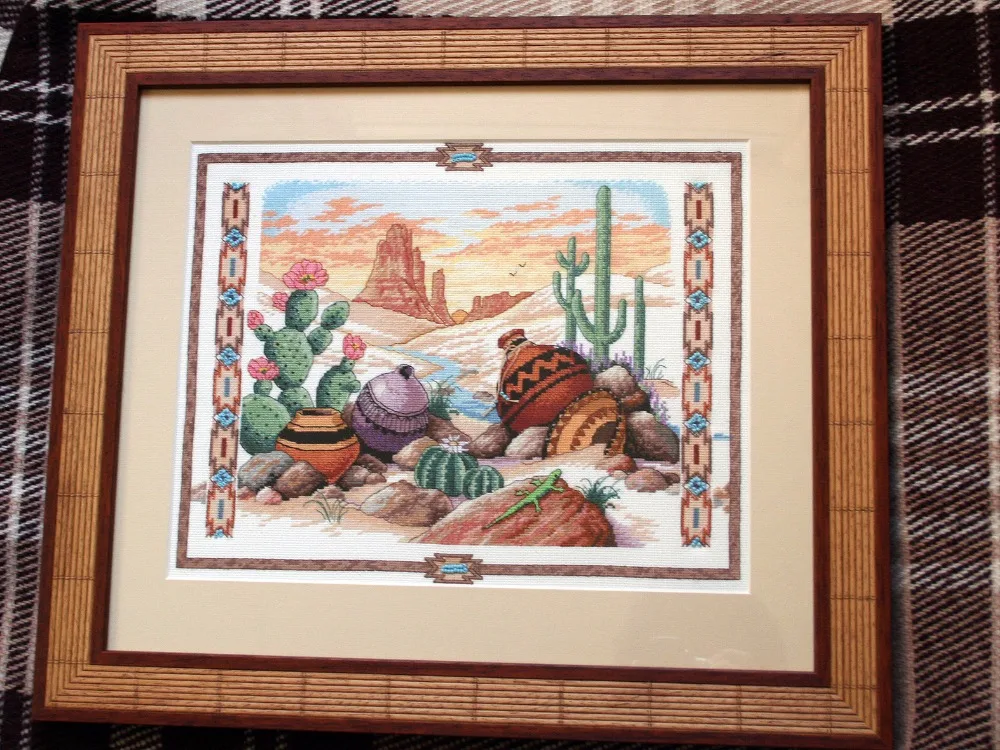 

Gold Collection Counted Cross Stitch Kit Charm of the Southwest Mesa Still Life Desert Mountain Pot Cactus Cacti dim 03883 3883