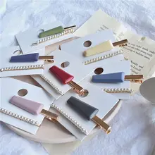 2 шт. Новое поступление корейский дизайн жемчужная модная шпилька для волос Чистая красная винтажная уксусная кислота шпилька Милая боковая заколка ювелирные изделия для женщин девочек