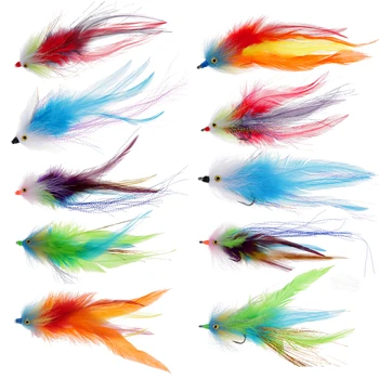 Fly Fishing Saltwater Flie Streamer Steelhead Salmon Striper Pike Trout Simulation Flies Lure for Freshwater Lake River 1