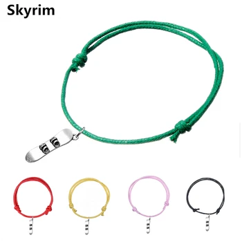 

Skyrim 10pcs Jewelry Wax String Adjustable Charm Bracelet With Skateboarding Extreme Sports Pendant Colorful Cotton Bracelets