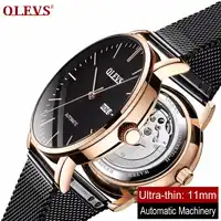 OLEVS 2019 Design Sport Mechanical Watch Ultra-thin Automatic Men Waterproof Watches Top Luxury Clock dropping reloj hombre NEW