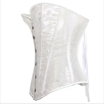 

100PCS/LOT Sexy Women Burlesque Costume Printing Spiral steel boned Corset Steampunk Gothic Bustier Waist Cincher
