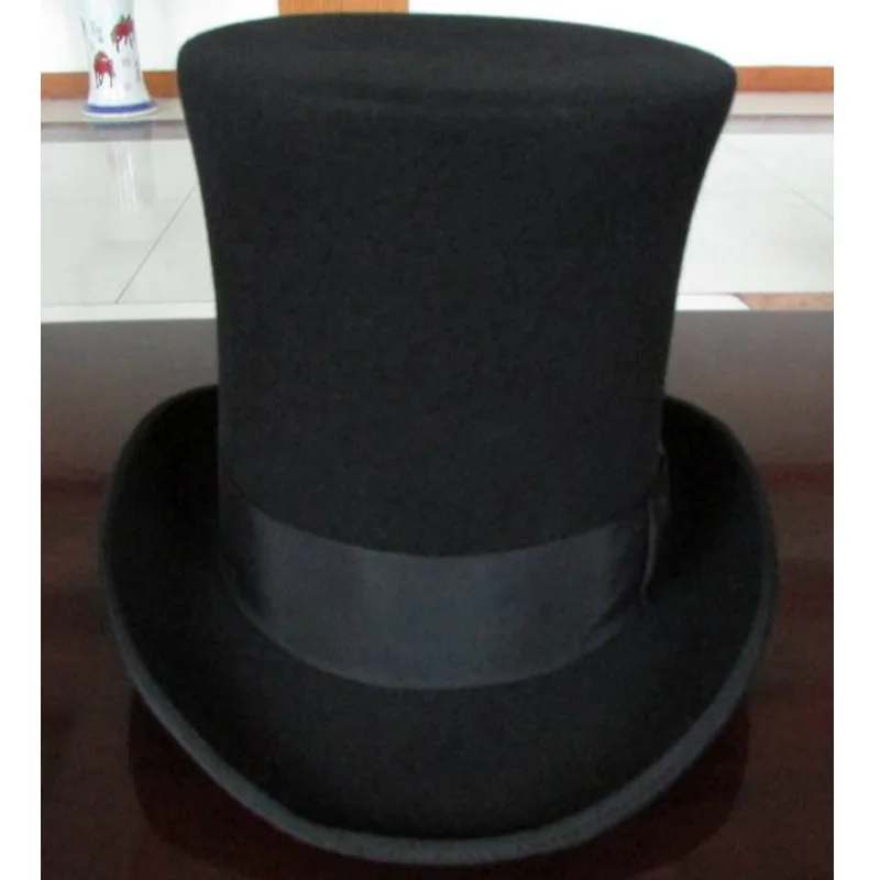 LIHUA 25cm (9.8 inch) Steampunk / Mad Hatter Top Hat Victorian Vintage Wool  Fedoras Hat derby hat Millinery/ Magician Hat Trik