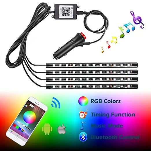 RGB LED Interior Neon Strip Phone APP Bluetooth Control USB Atmosphere Light US