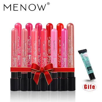 

Menow Brand (12 Pcs Lipgloss +1Pcs Remover) MakeUp LongLasting lip batom Liquid Lipstick Cosmetics Sexy L11008 Lipstick 4400
