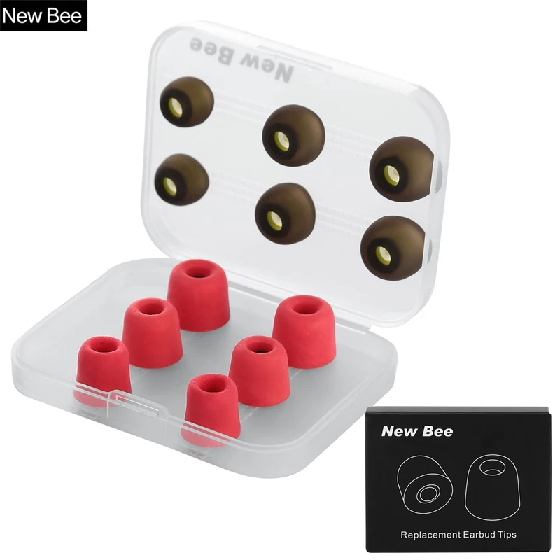 

New Bee 6 Pairs Replacement Earphone Tips Noise Isolation Memory Foam Headset Pads Earpiece Earbuds for In Ear Earphone Headset