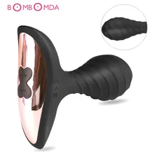 USB Rechargeable Prostate Massage Silicone Threaded Anal Plug Vibrator Butt Plug 7 Mode Anal Sex Toys For Men Woman Masturbation