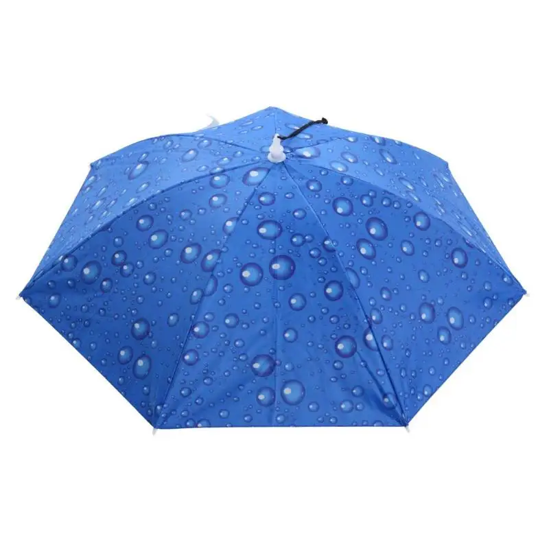 Складная головная шляпа с зонтиком, анти-дождь, анти-УФ, уличные рыболовные шапки, портативные, для путешествий, пеших прогулок, пляжа, рыболовные снасти, pesca, дождевик - Цвет: 64cm Royal Blue