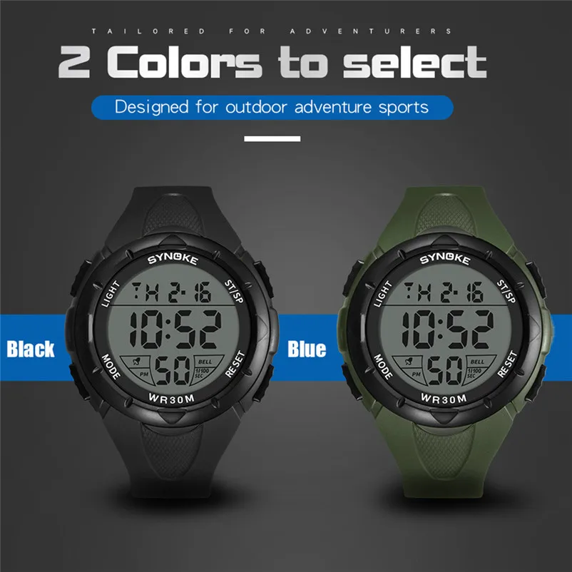 SYNOKE fashion brand men sports watches with Silica gel strap Waterproof Watch LED Digital Double Clock relojes hombre O29#N (1)