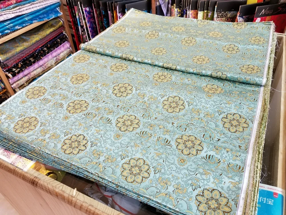 Китайский Шелковый парчовый тканый дамасский тканевый cheongsam подушку светильник зеленый сзади с золотом и кофе Dunhuang фрески Феи Летающий