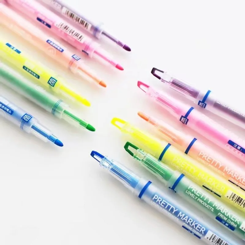 

36 pcs/Lot Pretty Color highlighter pen Fluorescent Liquid ink marker for book paper fax Stationery office School supplies A6857