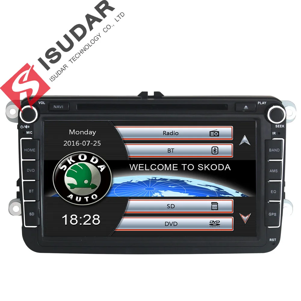 Isudar سيارة مشغل وسائط متعددة GPS 2 الدين Autoradio لشركة فولكس فاجن/بولو/باسات b6/جولف 5/سكودا/ اوكتافيا/مقعد/ليون راديو dvd automotivo DAB