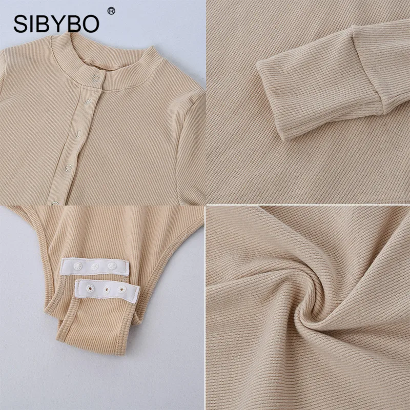 Женский комбинезон с длинным рукавом SIBYBO повседневный облегающий однотонный