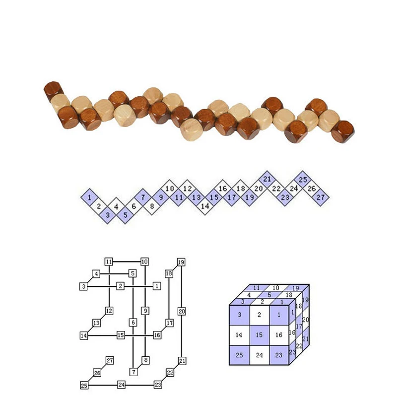 SALE 3D Wooden Puzzle Novelty Toys Magic Cube Educational Brain Teaser