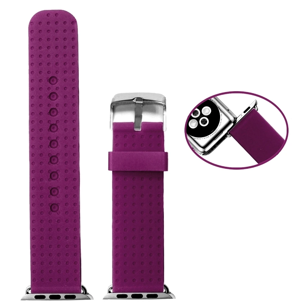 

38mm Dark Purple Color Silicone Jelly Rubber Watch Band Replacement for Apple iWatch WB1103D38JB