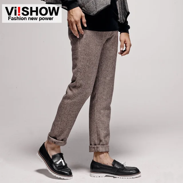 mens wool trousers slim
