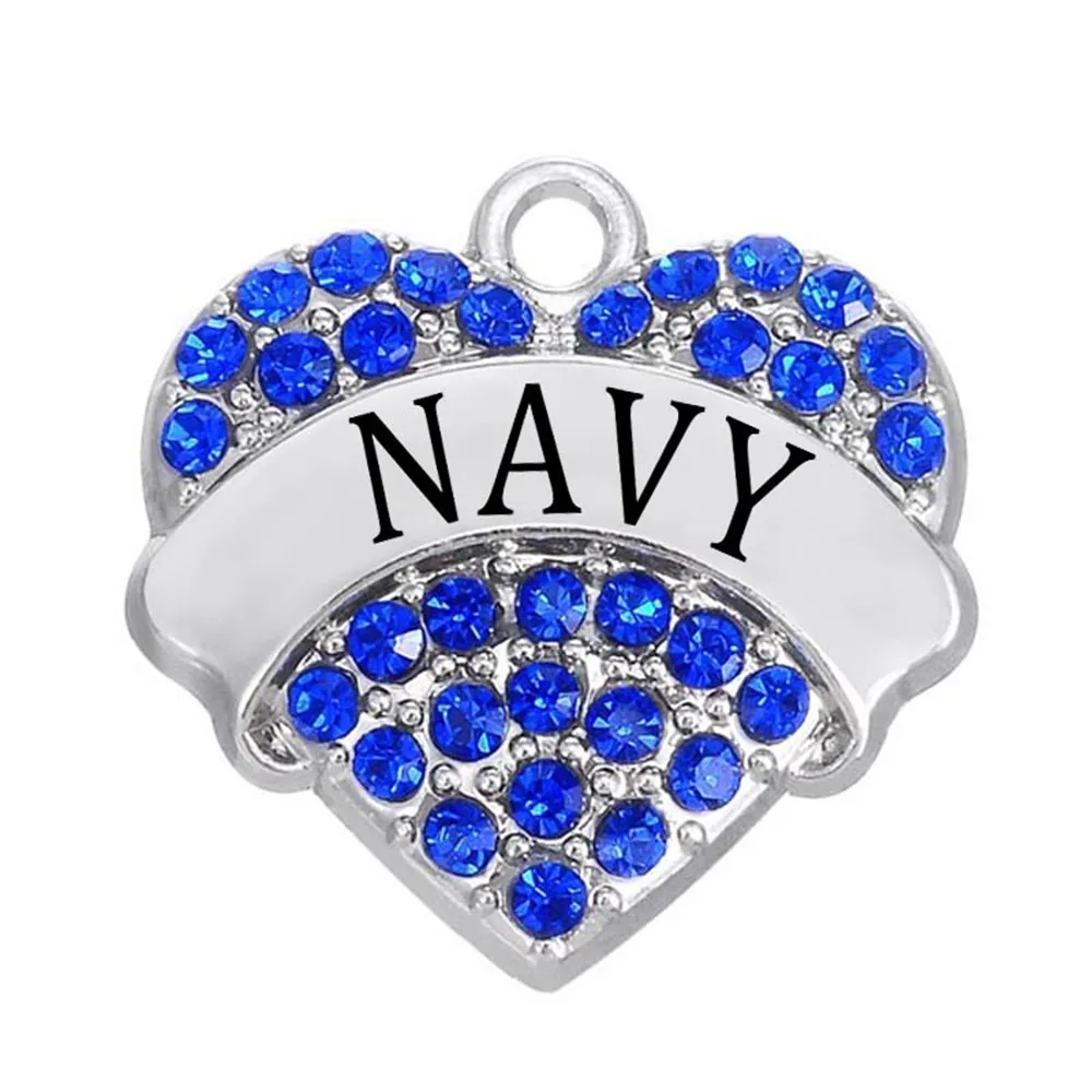 Military Jewelry Wholesale Diy Alloy Metal Rhodium Plated Name Hearts