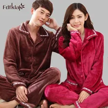 Осенне-зимние парные фланелевые пижамы комплект пижама с длинными рукавами, комплект Для женщин и Для мужчин Пижама с отложным воротником плюс Размеры M-XXL E0760