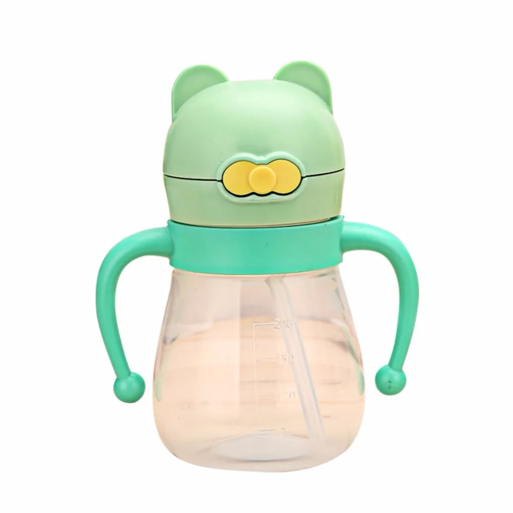 200 мл детская чашка с мультяшной соломинкой, детская голова для кормления, детская чашка для питья воды, бутылка для обучения, детская ручка