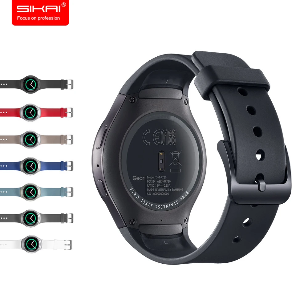 

SIKAI Original Rubber Silicone Watchband For Samsung Gear S2 Sport WatchBand Gel Wrist Strap For Samsung Gear S2 Watch R720 R730