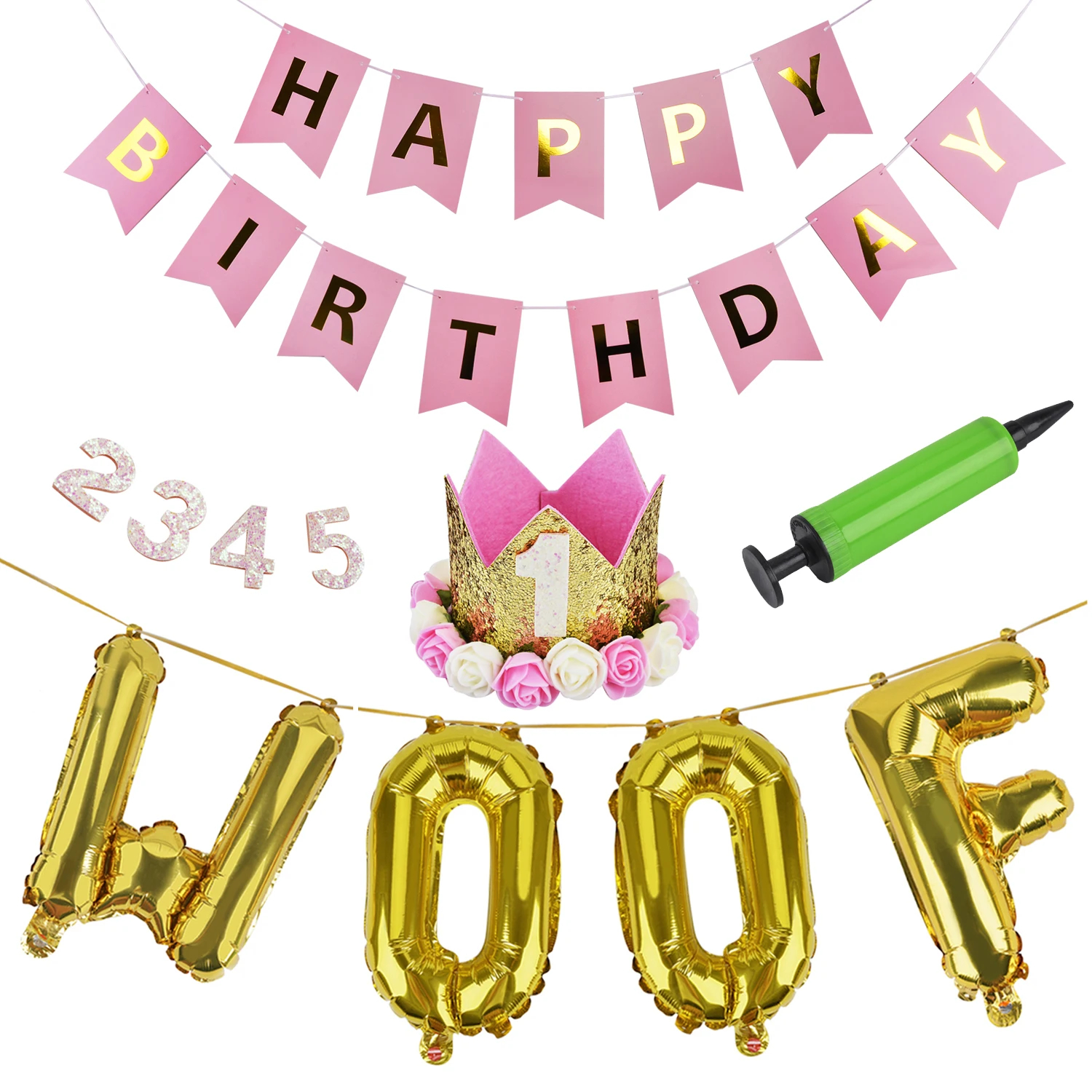 Праздничный баннер с надписью Woof Balloons ручной воздушный насос товары для домашних