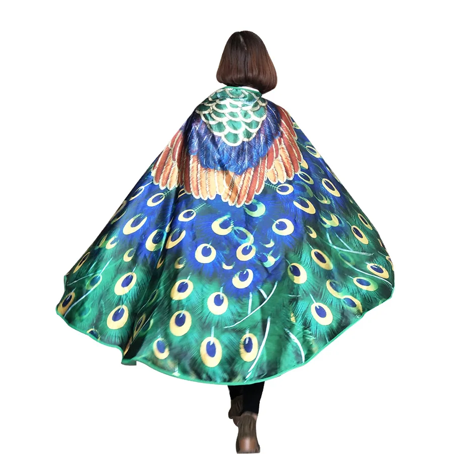 D.Q.Z Huge Peacock Wings Shawl Festival Wear Hawaii Costume Wife Gifts Accompany New Year's Costume For Adults Purim Day Gift