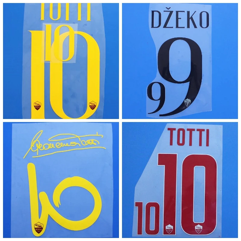 

New FLORENZI DE ROSSI DZEKO PASTORE TOTTI X AE TERNO MANOLAS sponsor Print number patches badges,Hot stamping Patch Badges