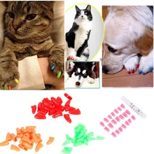 

20pcs Colorful Cats Dogs Kitten Paws Grooming Nail Claw Cap Soft Rubber Pet Nail Cover Paws Caps Pet Supplies