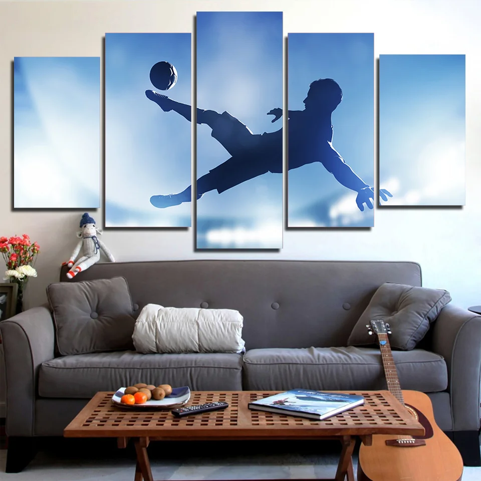 

Decoration Painting On Canvas HD Printed Posters Home 5 Panel Soccer Sports Modular Picture Wall Art Frame Living Room Modern