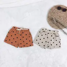Летняя детская одежда для малышей Шорты для девочек с принтом в горошек для девочек короткие штаны детская одежда детские брюки JW7396-2