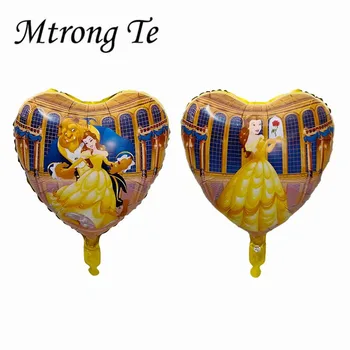 

50pcs New Beauty And The Beast Foil Balloons 18inch Princess Balloon Air Globos Girl Baby Shower Birthday Decorations Supplies