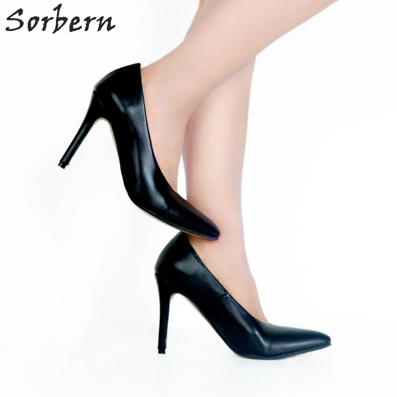 

Sorbern Mature Black Women Pump High Heels Pointed Toe Ol Dress Shoes Pumps Women Shoes High Heels Pumps Stilettos Heeled