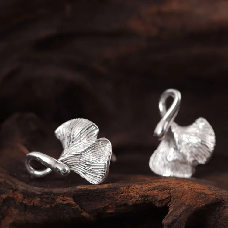 

Flyleaf 925 Sterling Silver Ethnic Style Ginkgo Leaves Stud Earrings For Women High Quality Elegant Lady Sterling-silver-jewelry