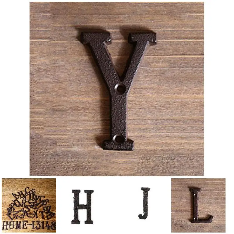 Metal Letters Numbers Cast Iron Decoration House Sign Doorplate DIY Cafe Wall DAG-ship
