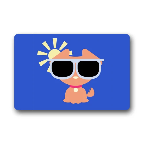 Original Personalized Funny Dog in Sunglasses Stylish Photo Printed Doormats | Дом и сад