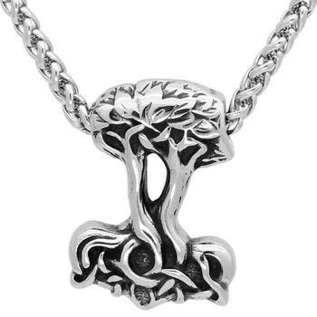 

men stainless steel norse viking Yggdrasil Tree of Life amulet Pendant necklace viking jewelry