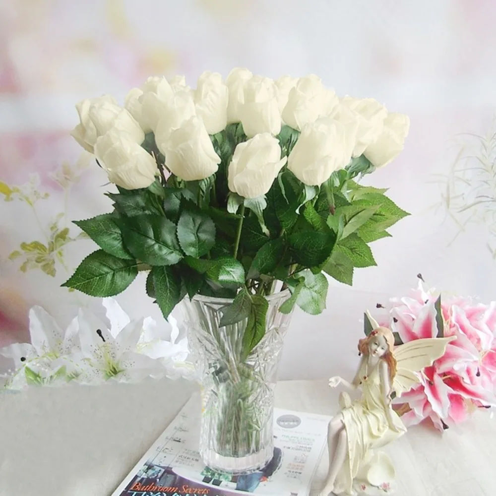 1 Head Artificial Touch Rose Flower For Home Design Bouquet Decor