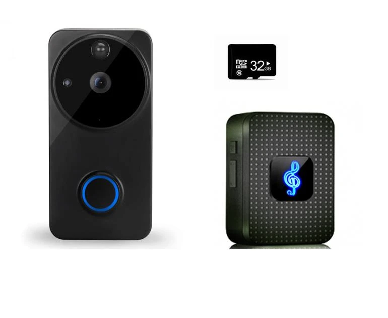 SUNTEX FHD 1080P видео дверной звонок беспроводной WiFi дверной звонок монитор Сигнализация дверь ip-камера для домофона батарея Открытый водонепроницаемый - Название цвета: BellChimeTF