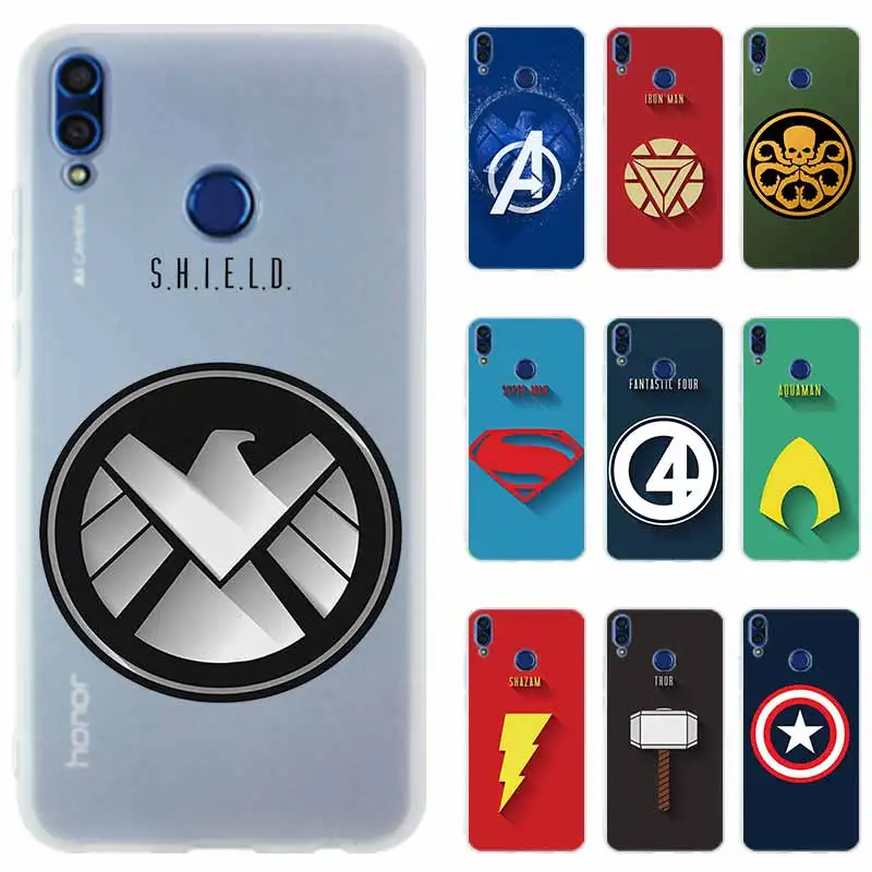 

Marvel Avengers logo Honor 20i 10i Phone Case Silicone Cover for Huawei Honor 10 9 lite 9i 8a 8X Max 8C 7X 7A Pro 6X V20 PLAY