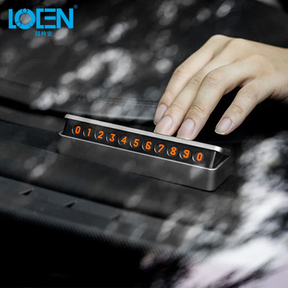 Car Parking Card Phone Number Sticker Drawer Style Hidden Auto Plate Tool Beamy