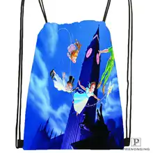 Custom Peter-Pan-Movie-Drawstring Backpack Bag for Man Woman Cute Daypack Kids Satchel (Black Back) 31x40cm#20180611-03-156