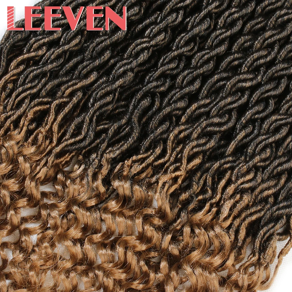 Leeven 18 дюймов богиня искусственные локоны в стиле Crochet волосы для наращивания синтетические вязанные крючком косы Dread Locs кудрявые волосы плетение волос